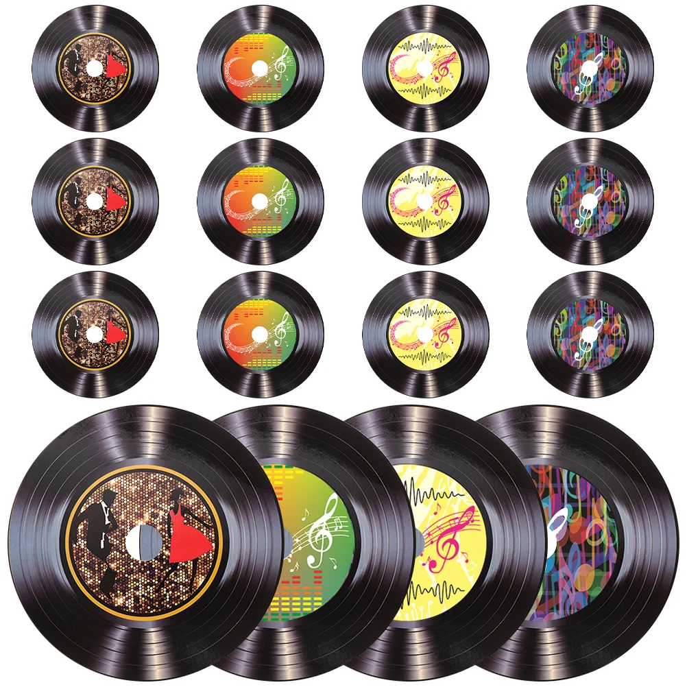 

16 Pcs Country Decor Vinyl Record Decoration Fake Records Disco Party Decorations Decors Old Fashioned For Wall