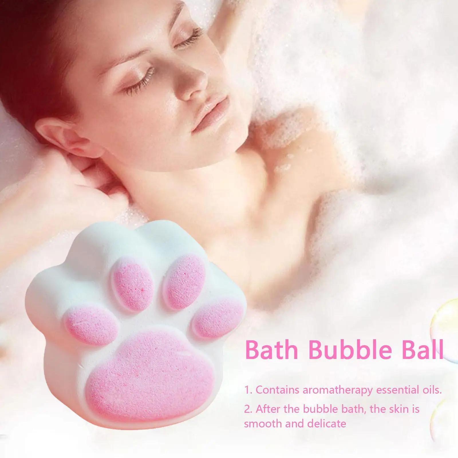 

Bath Bubble Ball Cute Cartoon Cat Claw Bath Salt Ball Fragrance Moisturizing Essential Oil Family Spa Bath Bomb Bombe De Bain