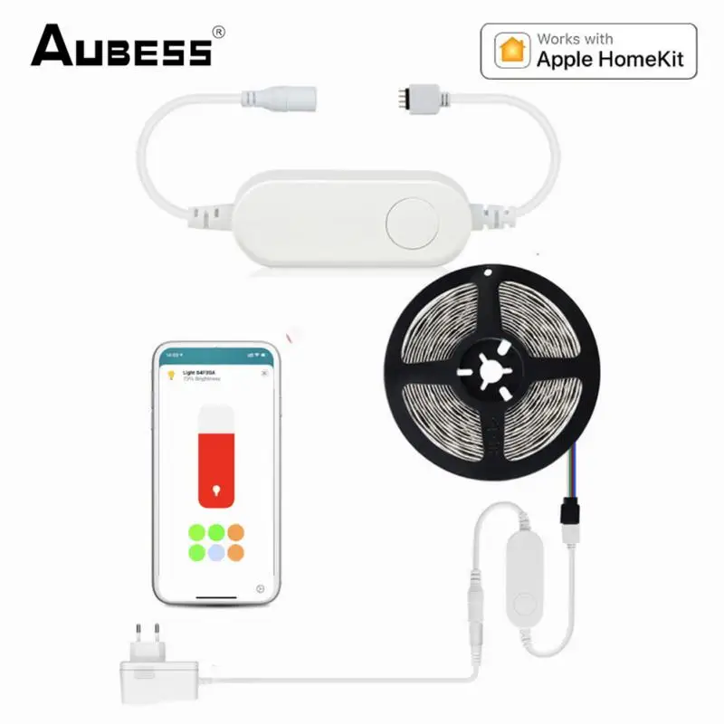 

Aubess Led Strip Lights RGB Smart Wireless Controller 5V-12V Siri Voice Remote Control Home Automation Smart Home For HomeKit