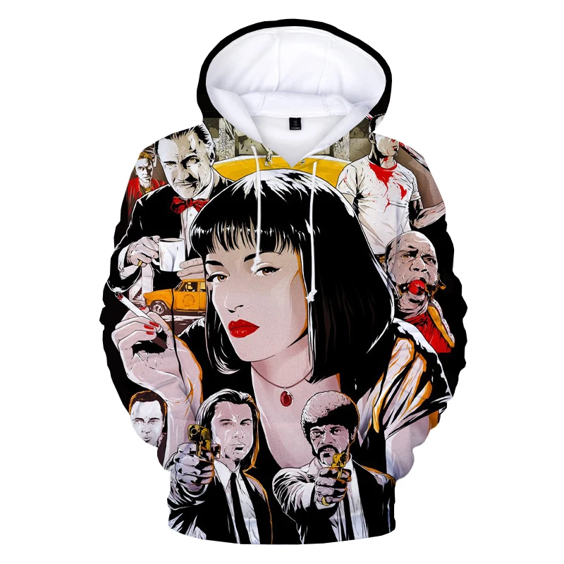 

Hot Sale Pulp Fiction 3D Print Hoodies Funny Movie Streetwear Oversized Hooded Sweatshirts Men Women Movie Casual Pullover