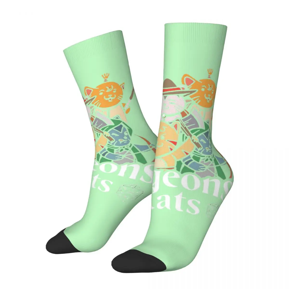 

Hip Hop Retro Dungeon Cute Cat Crazy Men's compression Socks Unisex DnD Game Harajuku Printed Funny Novelty Happy Crew Sock