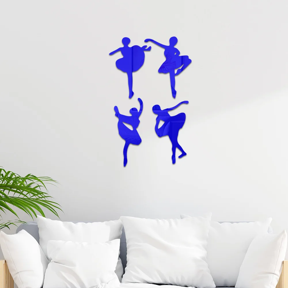 Акриловые зеркальные настенные Стикеры украшение на стену балерины для спальни