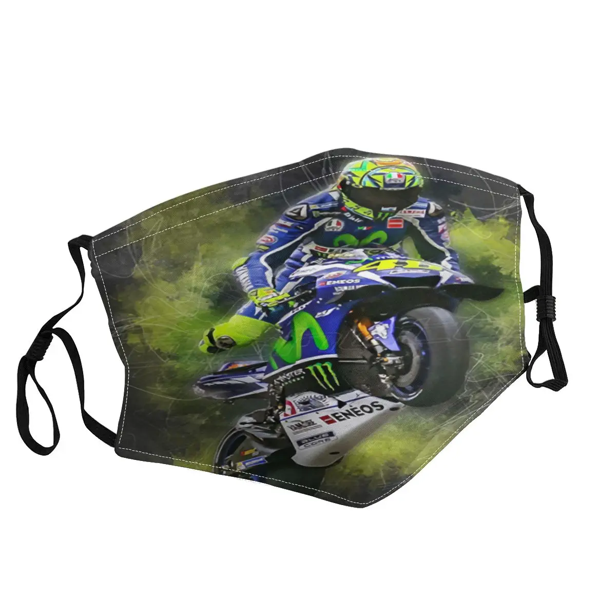 

Non-Disposable Unisex Rossi Mouth Face Mask Motorcycle Racer Anti Haze Dustproof Protection Cover Respirator Mouth Muffle