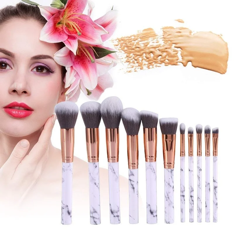 

10PCS Makeup Brushes Tool Set Cosmetic Powder Foundation Blush Blending Beauty Concealer Eyeliner Eye Shadow Lip Brush Maquiagem