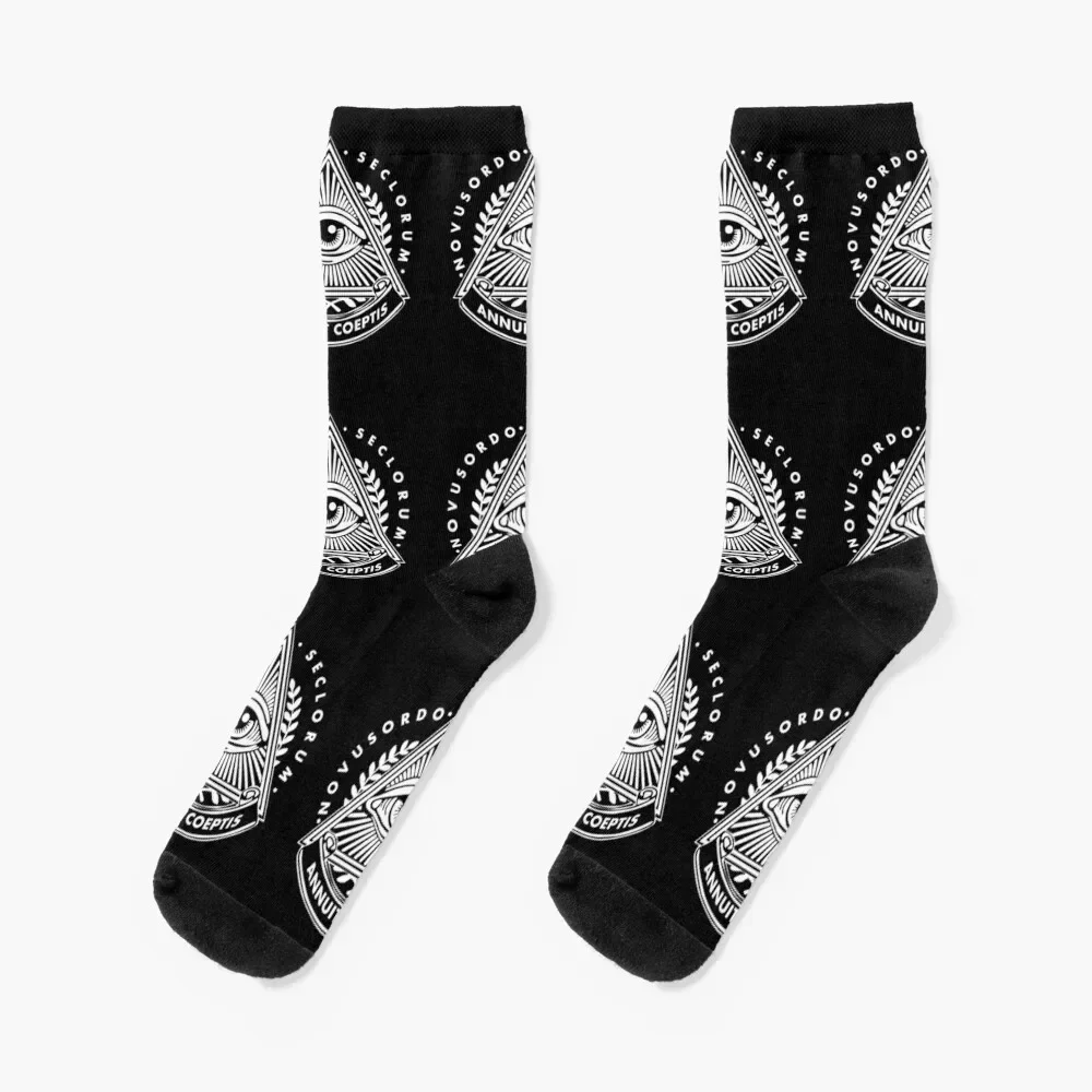 Illuminati Novus Ordo Seclorum Annuit Coeptis Socks floor anti slip football designer brand Men Women's