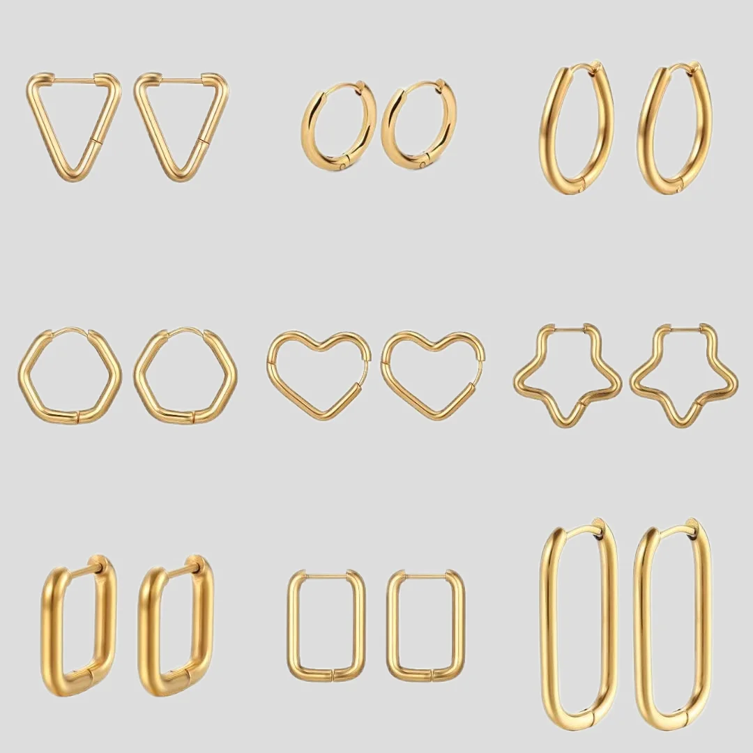 Showfay простые шикарные серьги-кольца из нержавеющей стали золотого цвета для