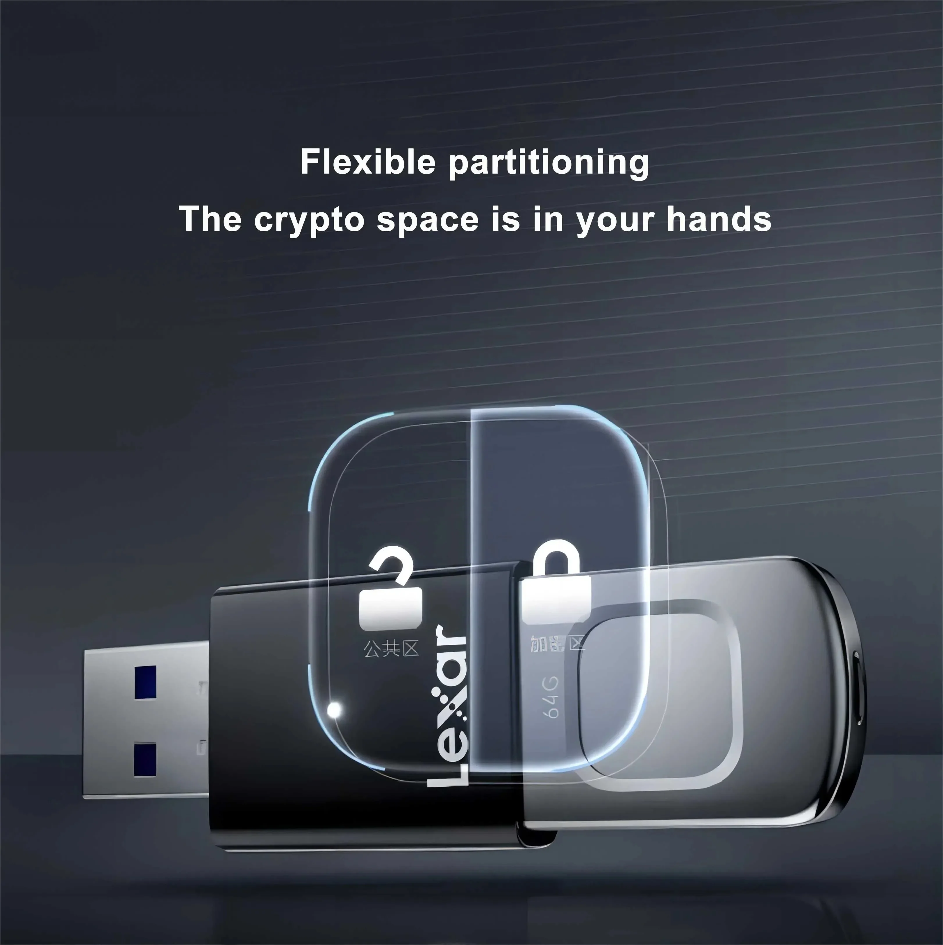 Фото Lexar JumpDrive Fingerprint F35 PRO USB 3.2 Gen 1 флэш-накопитель 64 ГБ 128 ГБ ручка для шифрования отпечатков пальцев 256 ГБ до 400 Мбит/с №5