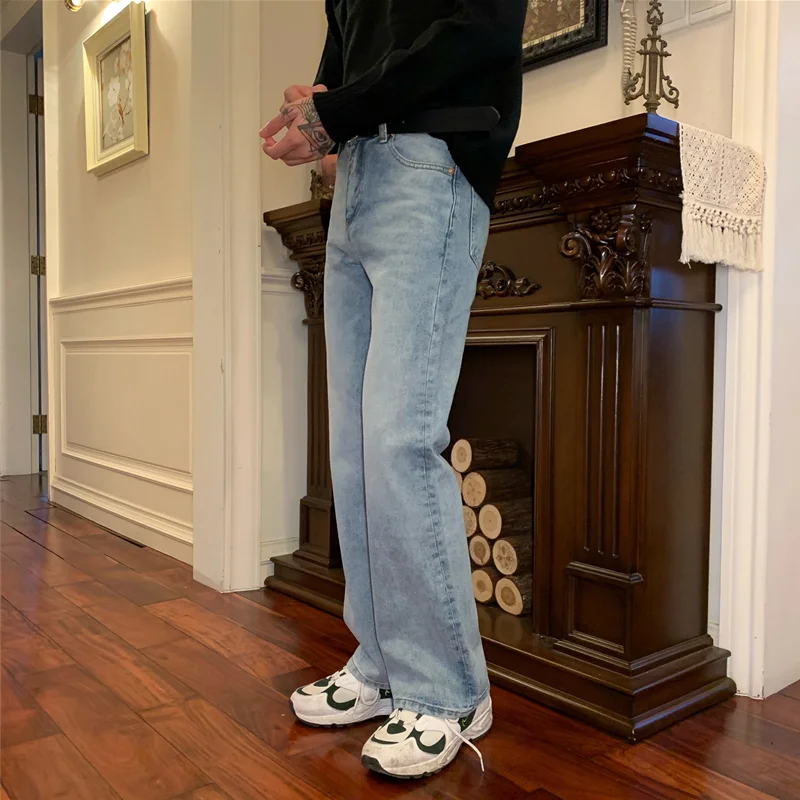 Streetwear Men 2022 New Recreational Comfortable Black Jeans Loose Temperament Versatile Wide Leg Bell-bottoms Autumn Female Y2k