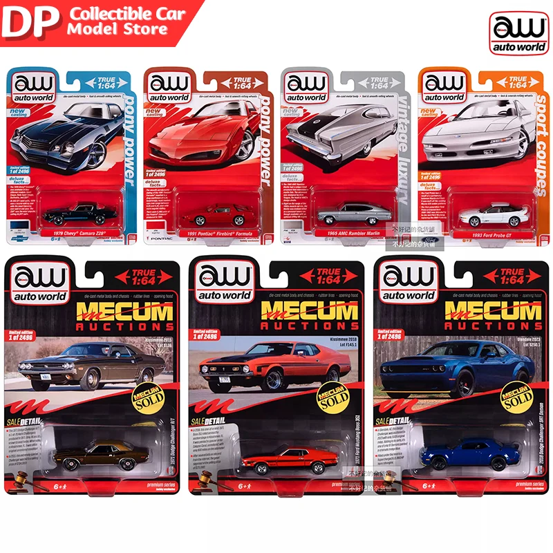 AW 1:64 Mecum Auctions Ford Gt Challenger Srt Demon Mustang Camaro Коллекционная литая под давлением модель