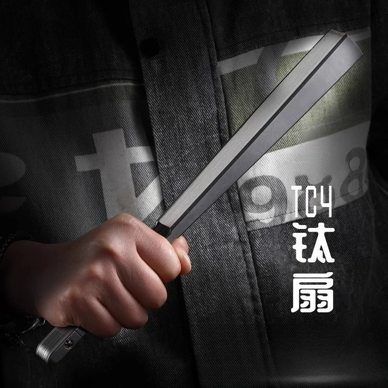 Фото Вентилятор Fegve Mingshi из титанового сплава, летний креативный подарок, вентилятор Feggo из титана, металлический вентилятор в старинном стиле №3