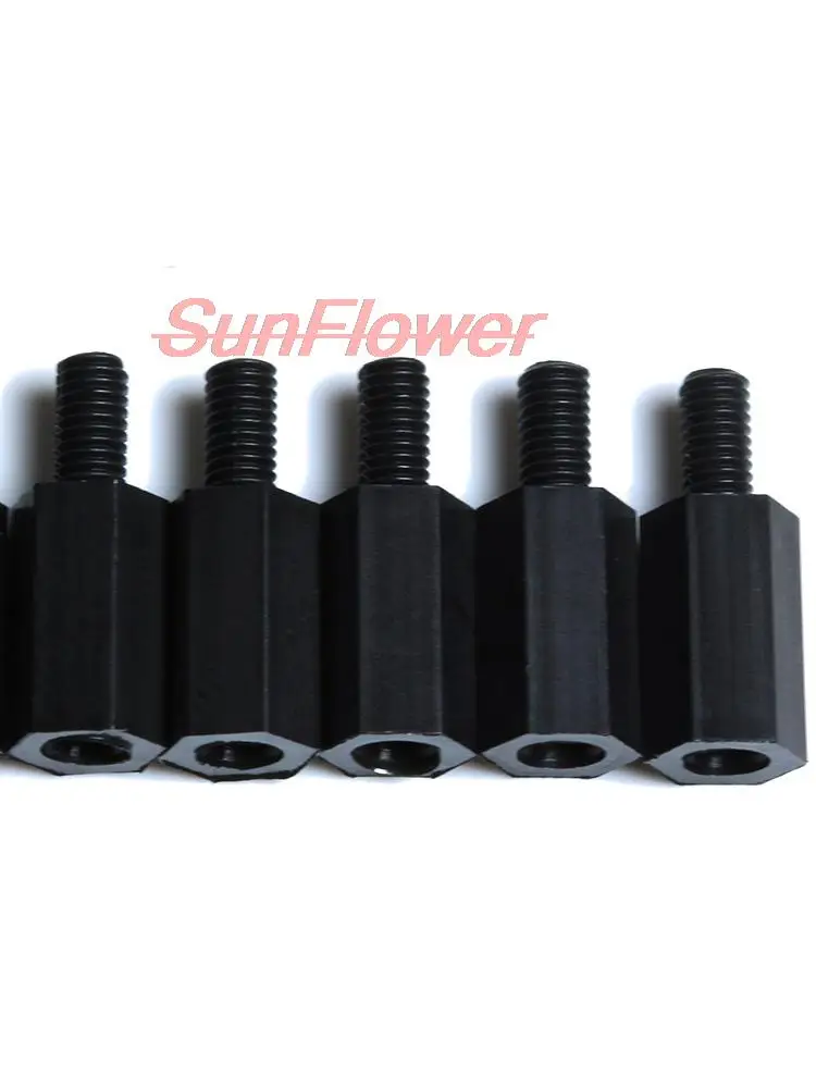 50pcs M2 M2.5 M3 M4*L+6mm Thread Black / White Spacing Screw Plastic For PCB Motherboard Fixed Nylon Standoff Spacer Pillar |