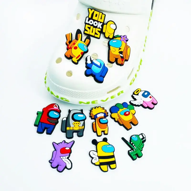 Hot sell jibz 1pcs Space game characters Shoe Charms DIY  Shoe Aceessories Fit croc Sandals Decorate buckle Unisex kids GiftHot