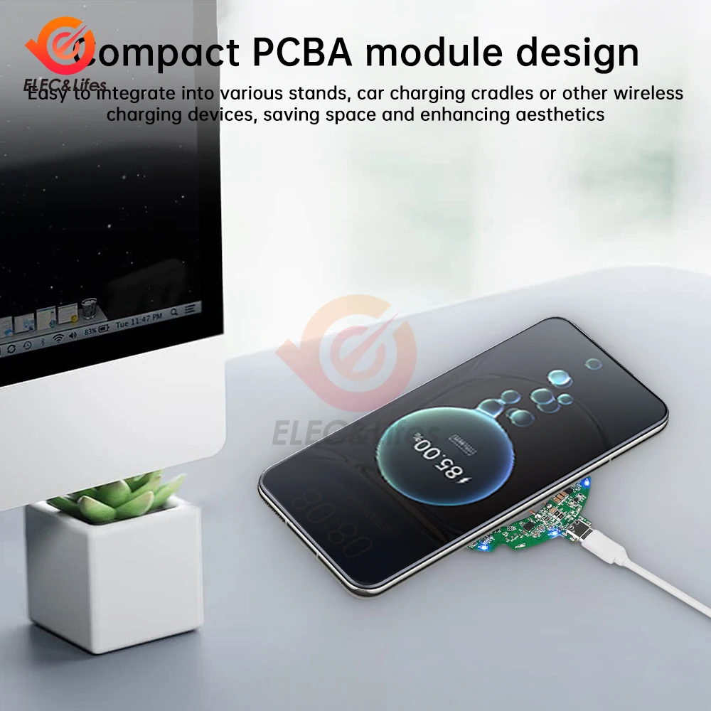 Qi Standard 5/10/15 Вт Беспроводная зарядка DIY Катушка Приемник Модуль Печатная плата