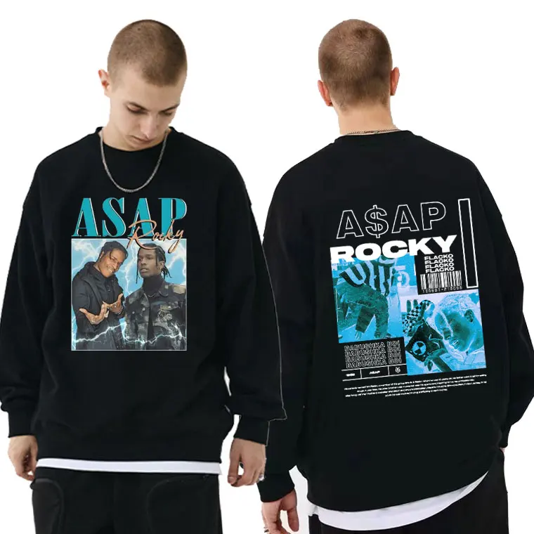 

Awesome Hip Hop Rapper Men Women Fashion Loose Street Style Sweatshirts Cotton Retro Pullover Male Asap Rocky Print Sweatshirt