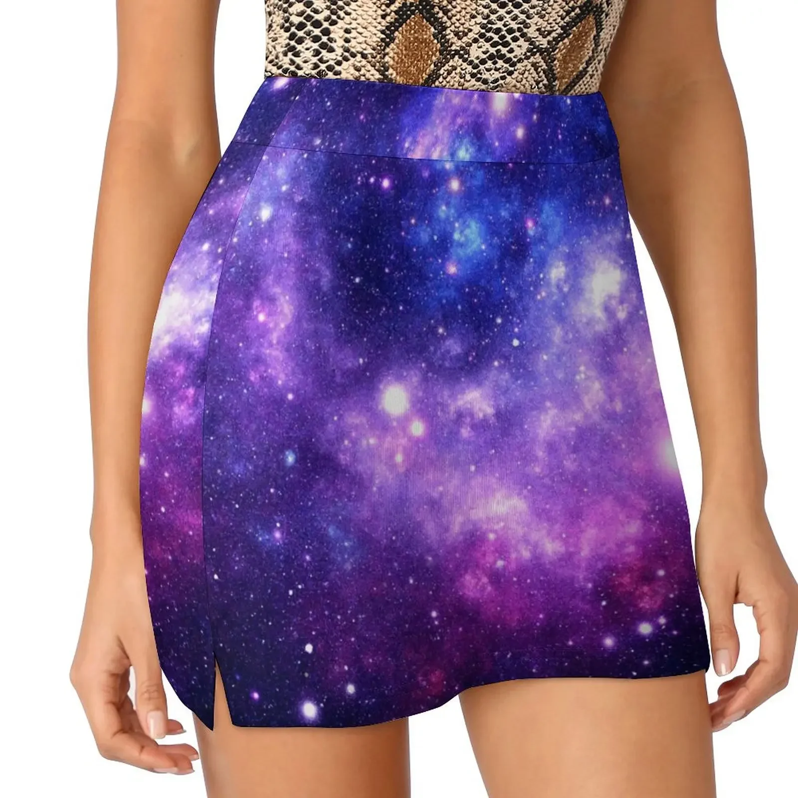 Фиолетовые синие мини-юбки Galaxy Nebula для женщин юбки 2024 женские