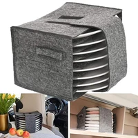 useful reusable large capacity noise reduction plate storage bag for cupboard dish storage bag dish container