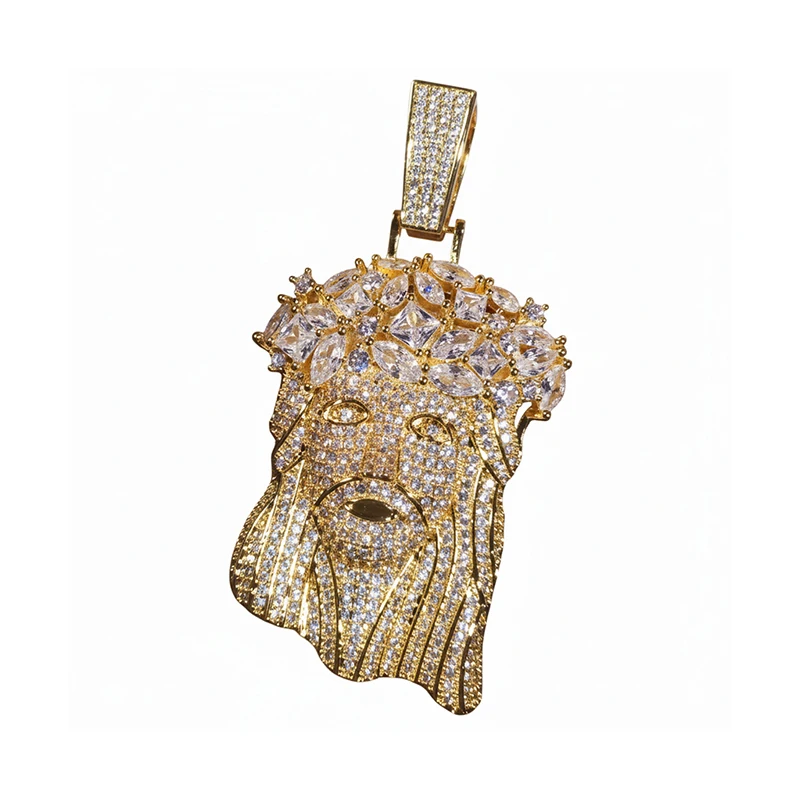 ICEC хип-хоп цирконий кулон с головой Иисуса Iced Out AAAAA CZ Шарм модные украшения рок-реппер аксессуар подарок кубинская цепочка (art.: 3920d366c28ff) - 3920d366c28ff
