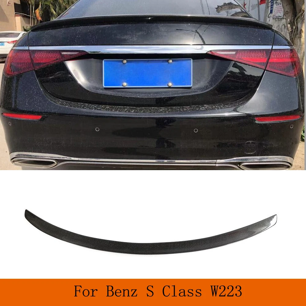 

Carbon Fiber Spoiler Wings For Mercedes Benz New S Class W223 S480 S500 S680 2020 UP Car Styling Trunk Lip Boot Lid Ducktail