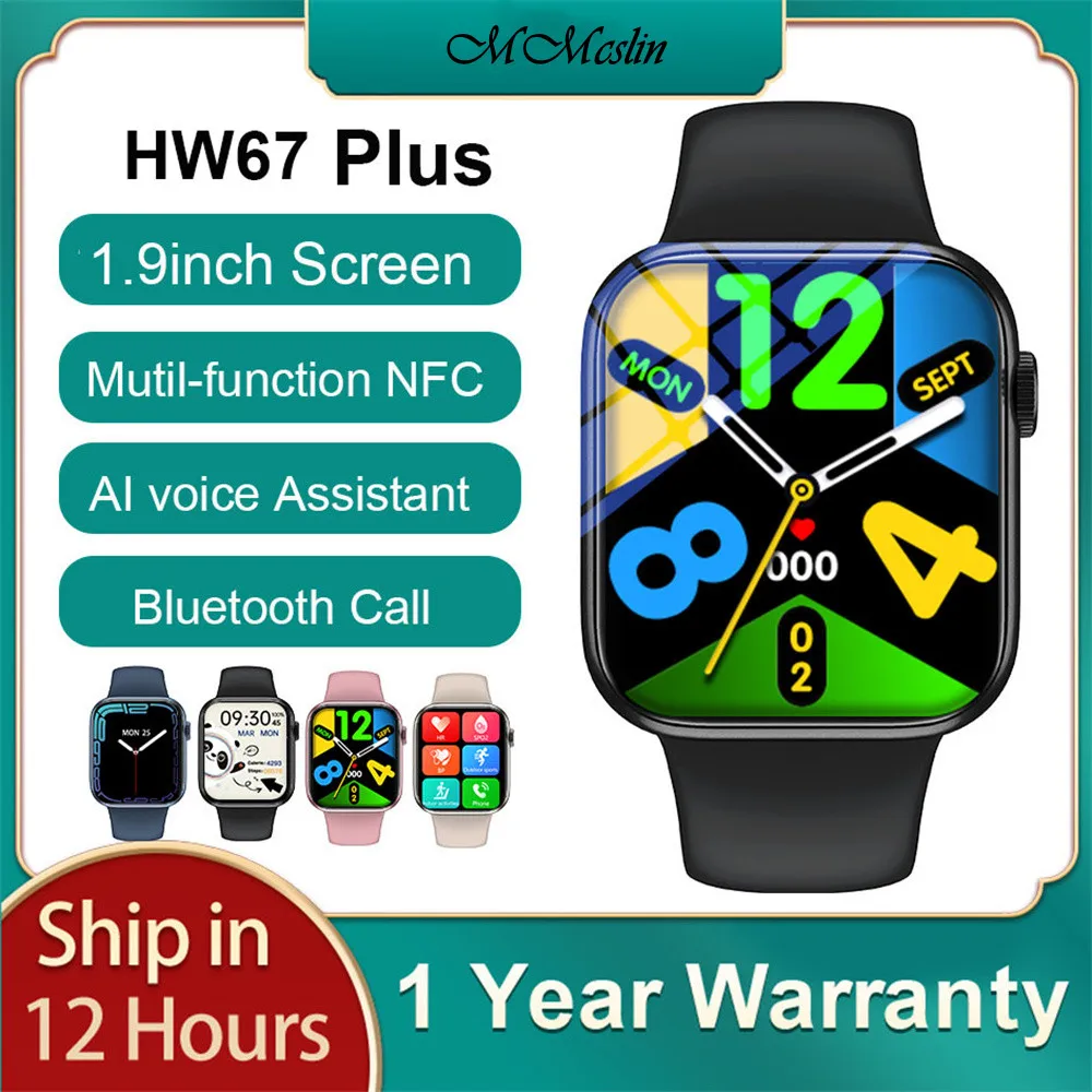 

2022 New HW67 Pro Max Smart Watch 1.9 inch Series 7 NFC Voice Assistant Payment Bluetooth-Call Smartwatch Men PK iwo W27 W37