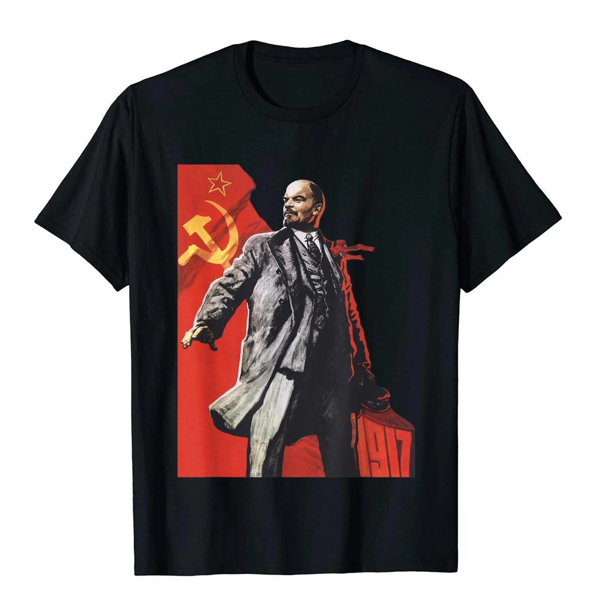 Мужская Винтажная Футболка Lenin Forever забавная хлопковая с принтом Советского
