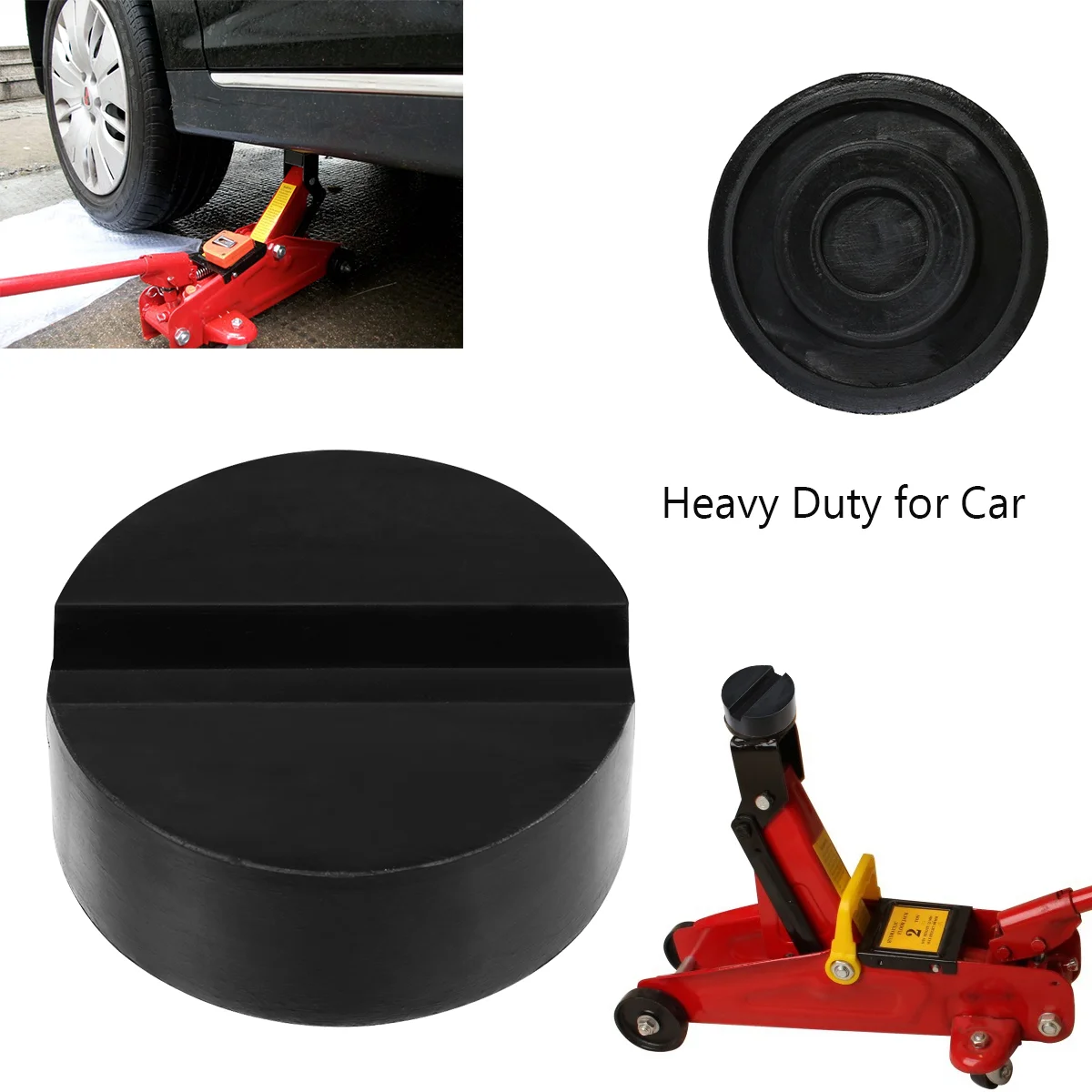 

Auto Rubber Jack Pads Elastic Universal Hydraulic Slotted Car Floor Jack Disk Pad Frame Rail Protector Car Jacks Tools ( Black )