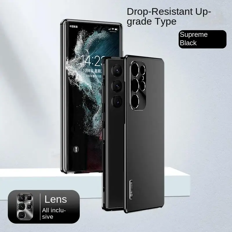 

Metal Magnetic Suction Phone Case for Samsung Galaxy S23 S21 S22 Ultra Fingerprint Waterproof Ultra-thin Protective Cases