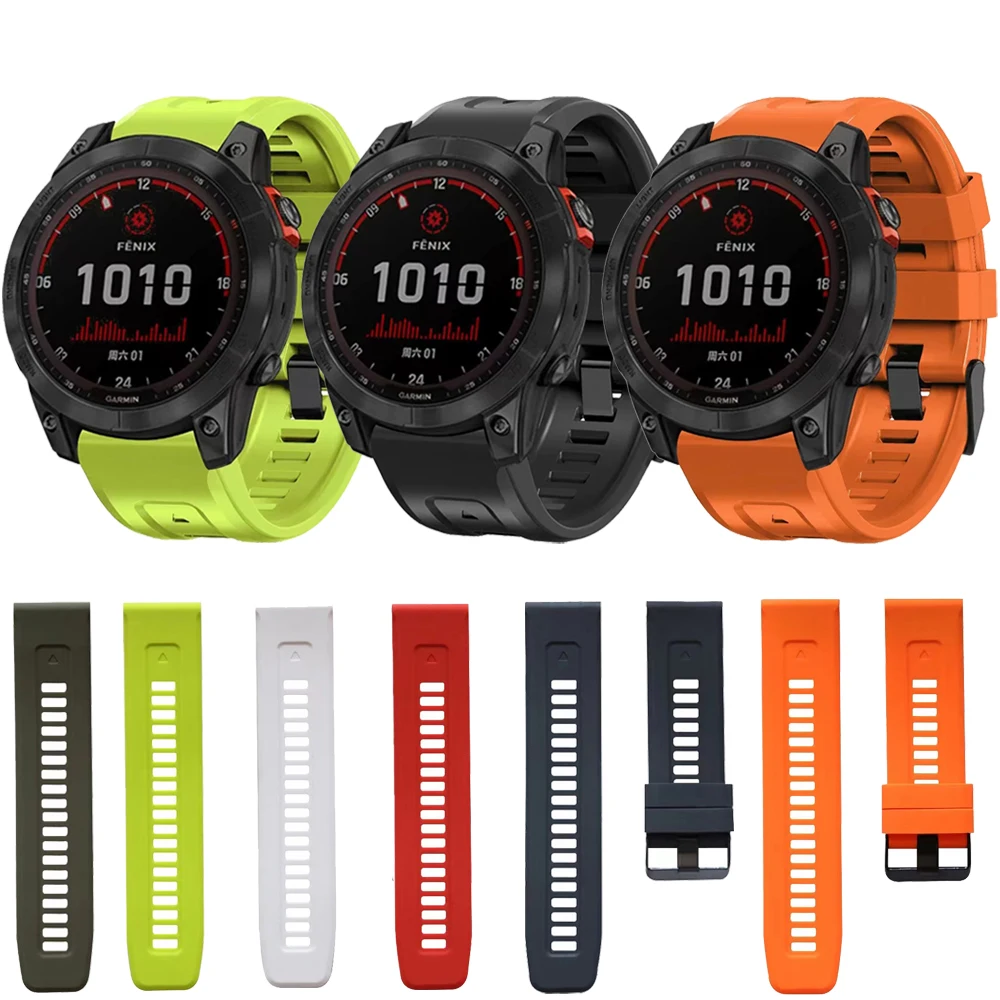 

20mm 22mm 26mm Silicone Strap For Garmin Fenix 7X 7 6X 6 5X 3HR Quick Fit Bracelet For Garmin DELTA/EPIX/Approach S62 S60 Belt