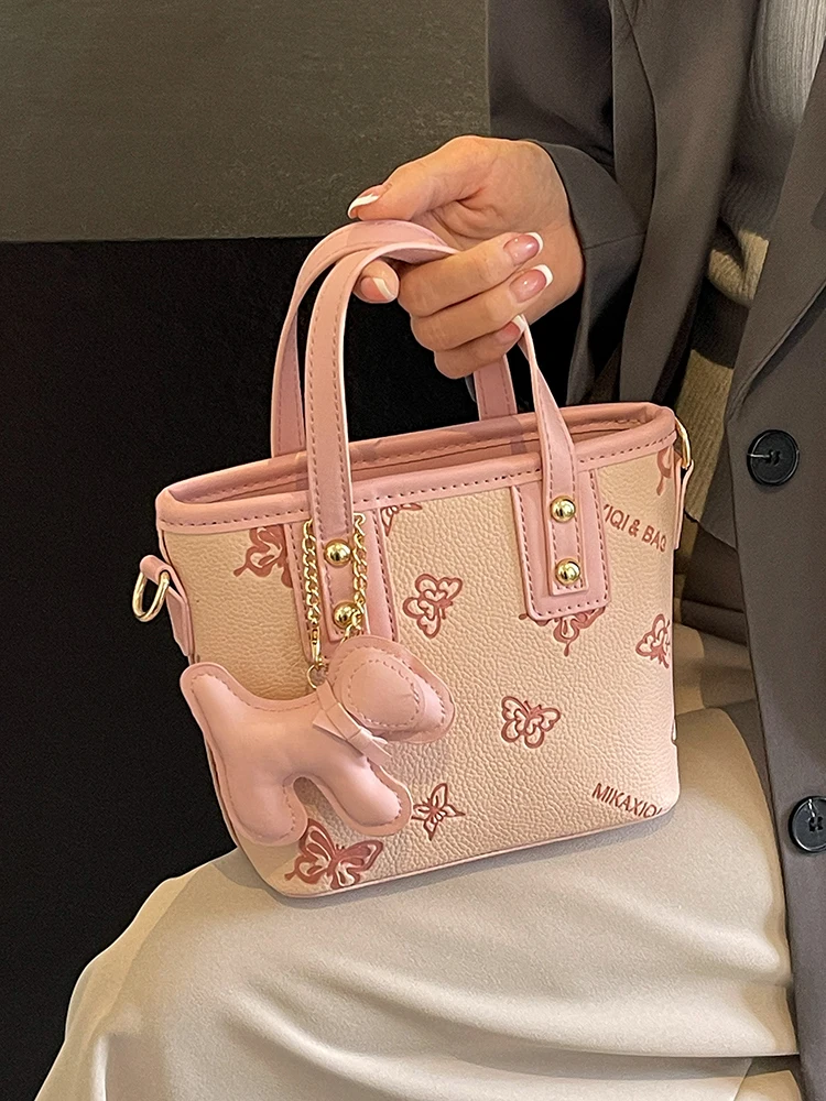 Портативная модная женская сумка-ведро с бантом осень-зима 2024 корейская простая