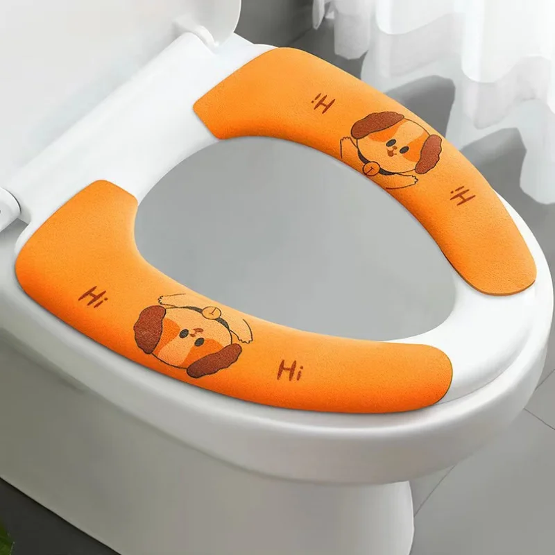 Зимняя накладка на сиденье Tolilet, водонепроницаемые наклейки на унитаз, подставка, паста, кольцо, прокладка, милый мультяшный универсальный для дома, отеля