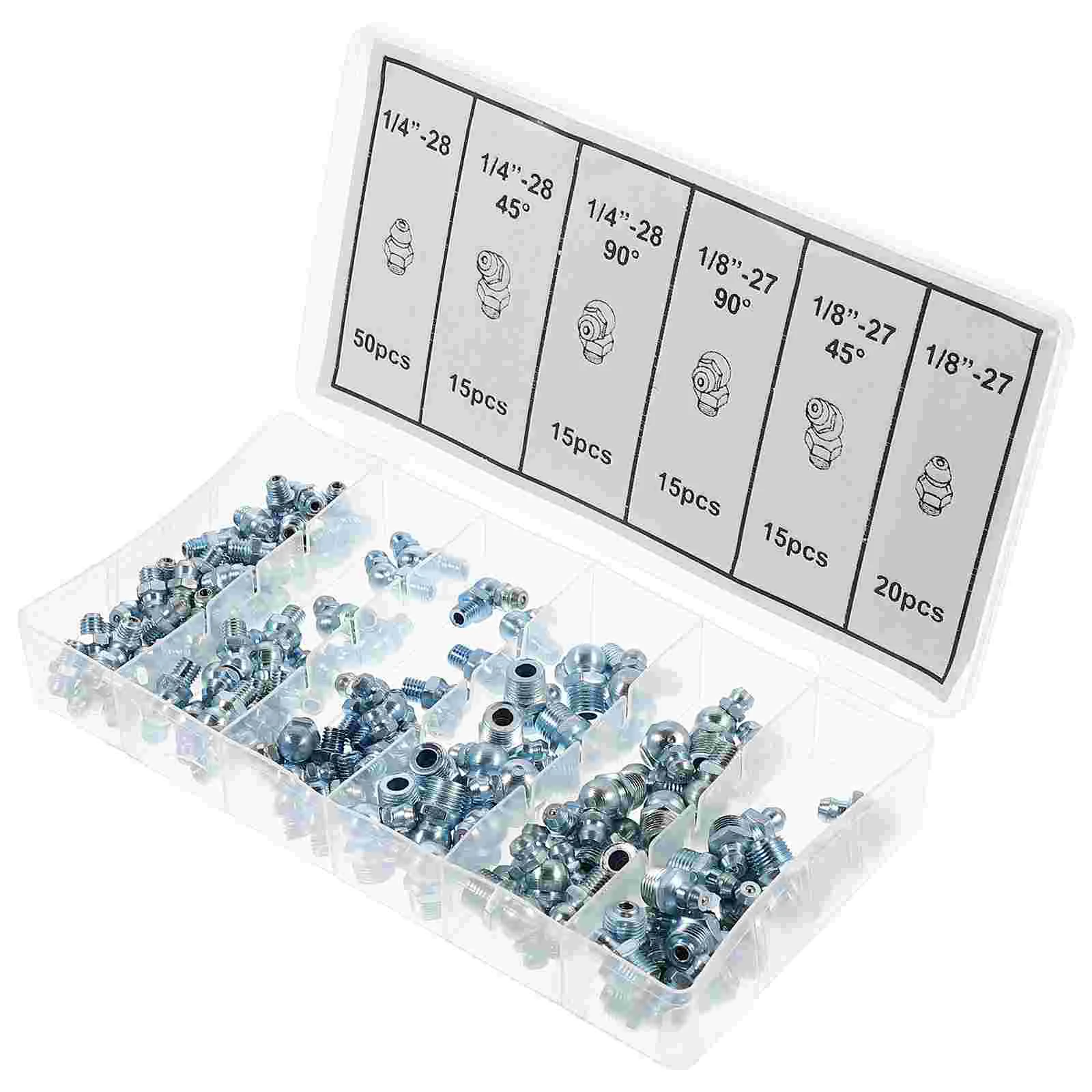 

130pcs Straight Type Grease Fittings Zerk Grease Fitting Grease Nozzle Parts