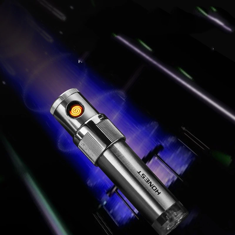 

Честный металлический вольфрамовый Проводная Зажигалка USB зарядка с подсветкой персональный портативный Ветрозащитный вращающийся воспламенитель креативный подарок