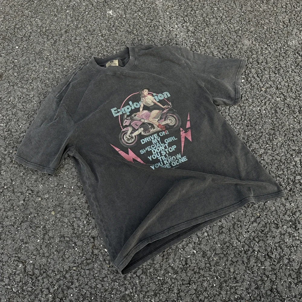 Винтажная свободная футболка с принтом лягушки дрифта св. Майкла графическим для