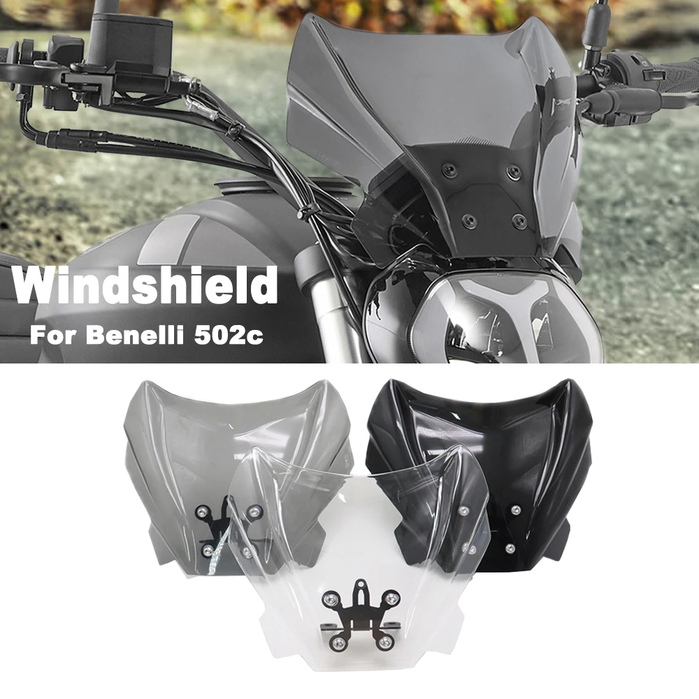 NEW For Benelli 502 C 502C Motorcycle High Quality Windshield WindScreen 3 Colors Screen W/ Bracket Accessories 2019 -