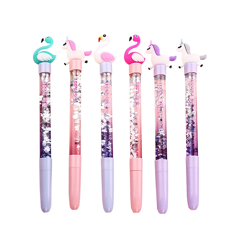 

6Pcs Pens Shaped Durable Pens Creative Pens Black Ink Pens Gel Pens for Students Children