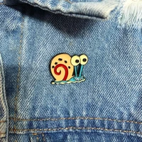 anime snail enamel pin custom brooch backpack clothes lapel funny animal snail jewelry gift for friends children wholesale