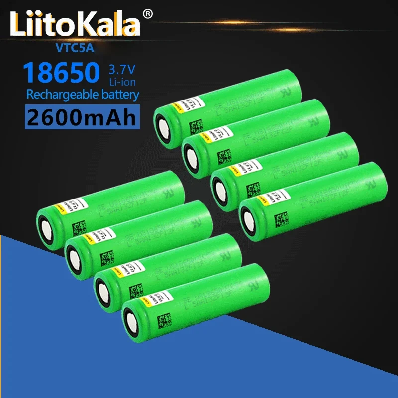 Liitokala Pulse 60A разряд оригинальный 3,6 V 18650 US18650 VTC5A 2600mAh Высокий слив 40A батарея