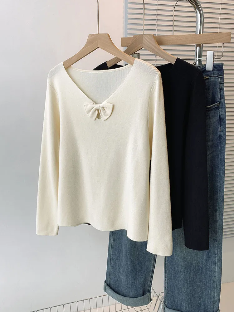 Женский трикотажный свитер с длинным рукавом размеры до 3XL