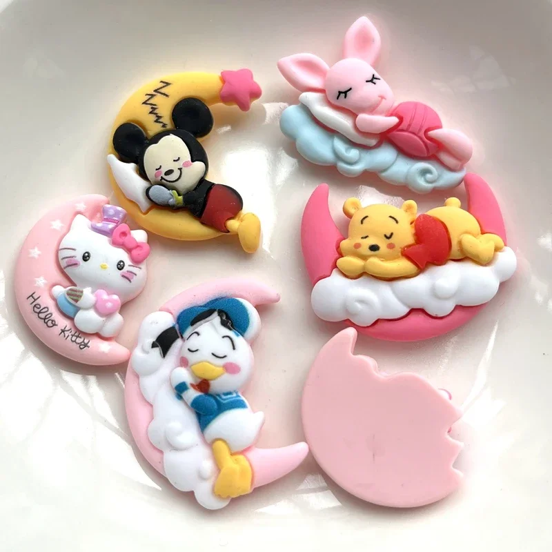 Заколка для волос сделай сам из смолы с плоским основанием мультяшное животное