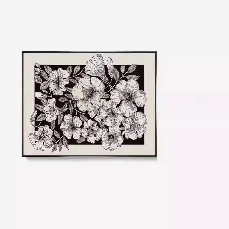 Современный черный белый и серый стиль нишевое искусство замачиваемые цветы