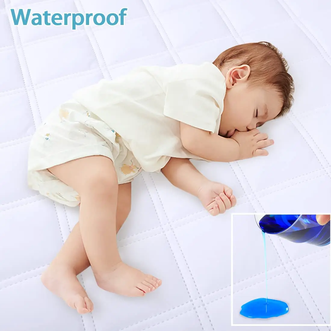 

Baby Bed Linen Waterproof Crib Mattress Protector 130*70cm 100% Polyester Crib Sheet Soft and Breathable for Newborn Baby Stuff
