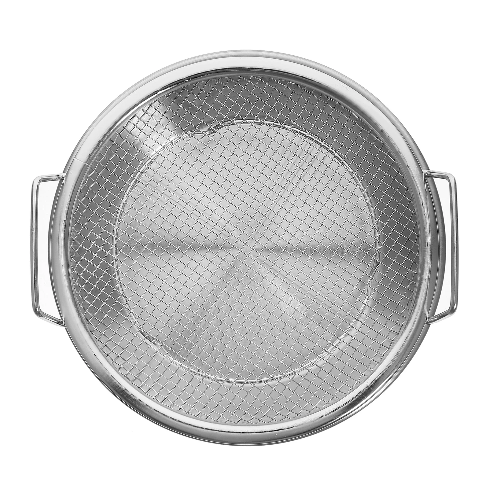 

Mesh Drain Pan Snack Dish Vegetable Tray Fried Foods Plate Stainless Steel Griddle Convenient Fruits Bakeware Holder Container