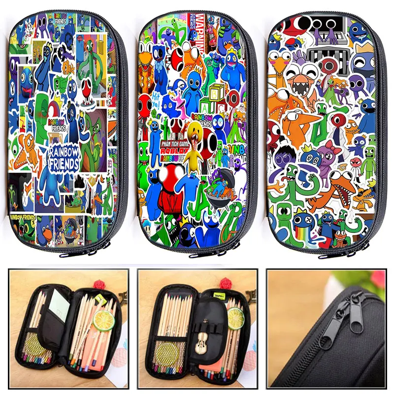 

New Rainbow Friends Pencil Bag Makeup Box Student Pencil Case 3D Print Pencil Holder Boys Girls Pen Bag Stationery Zipper Bag