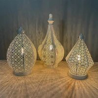 retro desk lamp lantern moroccan style wrought iron night lamp landscape lights for home bedroom living room decoration romantic