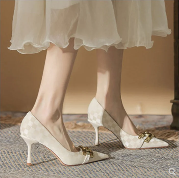 

Женские босоножки из натуральной кожи, с острым носком, на высоком каблуке-шпильке