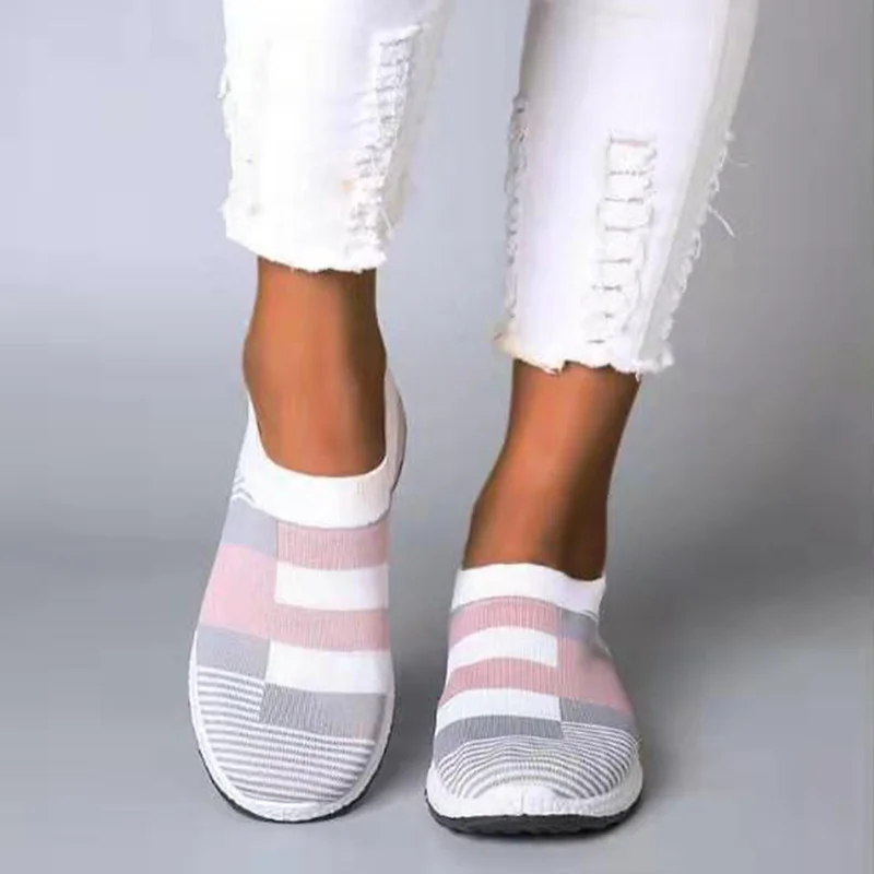

Кроссовки-носки женские, модная обувь для тренировок, плоская массивная подошва, без шнуровки