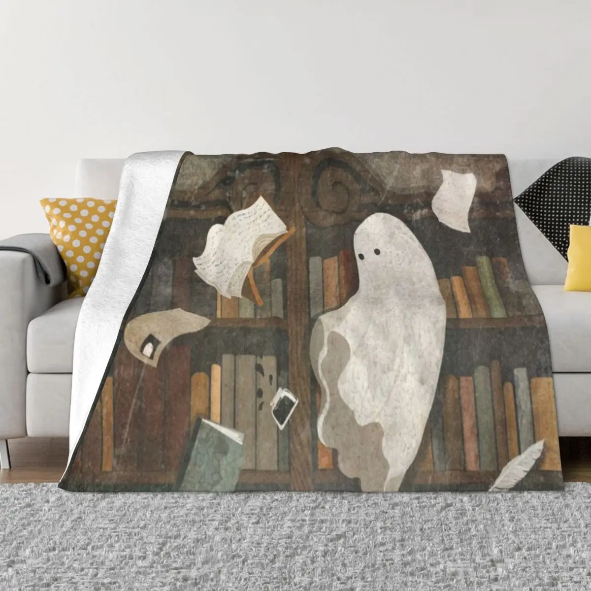 There S A Poltergeist In The Library Again Ультрамягкое одеяло из микрофлиса