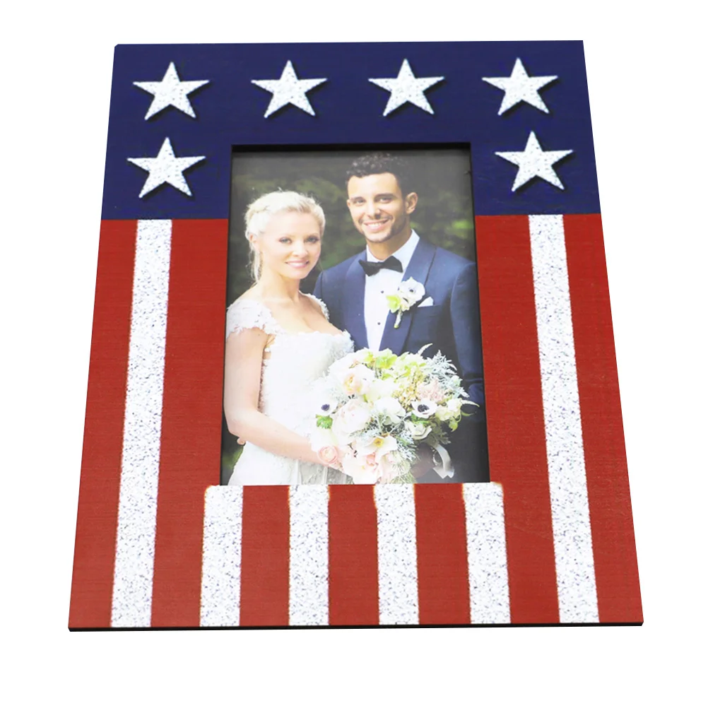 

Frame Photo Picture Day Independence July 4Thamerican Flag Party Patriotic Wedding Family Decorations Desktop Ornament