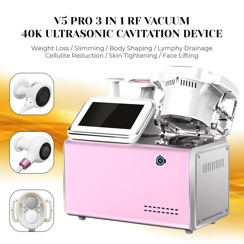 

40K Ultrasonic Cavitation RF Vacuum Body Contouring Machine V Shape Pro Weight Loss Cellulite Reduction Beauty Salon Equipment