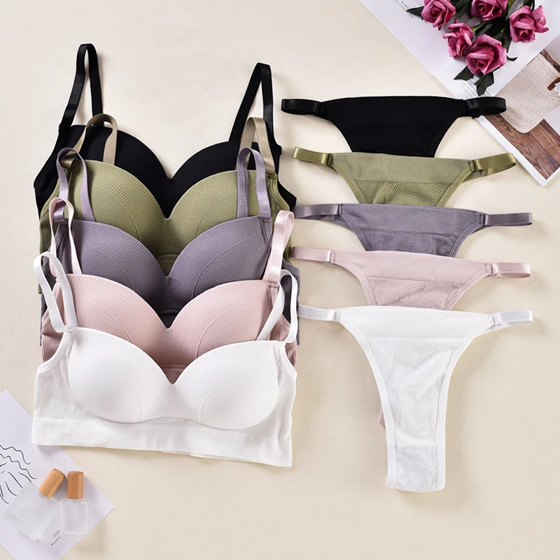 Женский однотонный комплект нижнего белья набор бюстгальтер с регулируемыми