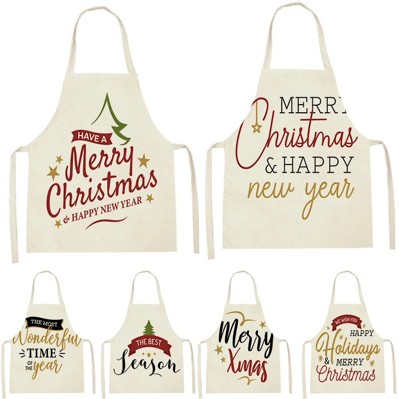 

WQJ66 Kitchen Apron for Women Sleeveless Cotton Linen Kids Family Matching Aprons Cooking Cleaning Pinafore Baking Waist Bib